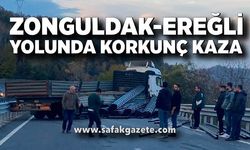 Zonguldak-Ereğli Yolunda Tır Bariyerlere Çarptı