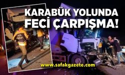 Tır dorsesine çarpan kamyonun sürücüsü yaralandı