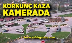 Bartın'da kaza anı güvenlik kamerasında