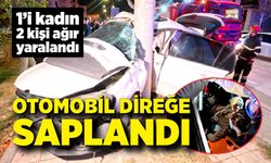 Otomobil direğe saplandı: 2 ağır yaralı