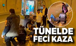 Tünelde kaza! Direksiyon hakimiyetini kaybedip yola savruldu