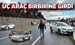 Üç araç birbirine girdi