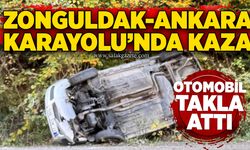 Zonguldak-Ankara Karayolu’nda otomobil takla attı