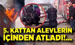 Yangında can pazarı: Alevlerin arasından atladı