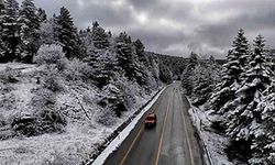 Karla kaplanan ağaçlar seyirlik manzaralar oluşturdu