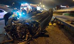 Kontrolden çıkan otomobil takla attı! Kazada araç sürücüsü yaralandı