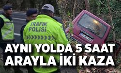 Aynı yolda 5 saat arayla iki kaza
