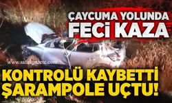 Çaycuma yolunda feci kaza: Kontrolü kaybetti, şarampole uçtu!