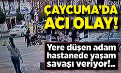 Çaycuma'da yere düşen yaşlı adam hastanede yaşam savaşı veriyor
