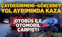 Çaydeğirmeni–Gökçebey yol ayrımında kaza: Otobüs ile otomobil çarpıştı