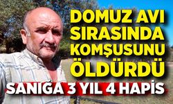 Domuz avı sırasında komşusunu öldüren sanığa 3 yıl 4 hapis cezası