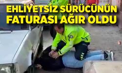 Ehliyetsiz sürücünün faturası ağır oldu