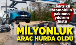 Elektrikli otomobilin yakınına yıldırım düştü, milyonluk araç 'hurda' oldu