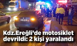 Ereğli’de motosiklet devrildi: 2 kişi yaralandı