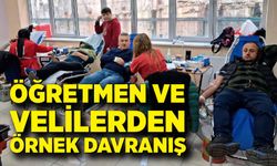 Öğretmenler ve velilerden örnek davranış: Gazi Ortaokulu’nda kan bağışı