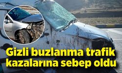 Gizli buzlanma trafik kazalarına sebep oldu: 3 yaralı