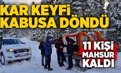 Kar keyfi kabusa döndü: 11 kişi mahsur kaldı