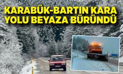 Karabük-Bartın kara yolu beyaza büründü
