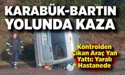 Devrilen hafif ticari aracın sürücüsü yaralandı