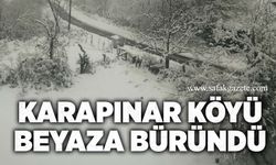 Karapınar Köyü beyaza büründü