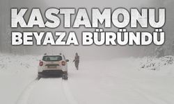 Karadeniz’de kış manzaraları: Kastamonu beyaza büründü