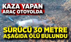 Kaza yapan araç otoyolda, sürücüsü 30 metrelik köprünün altında ölü bulundu