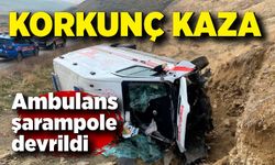 Ambulans şarampole devrildi: 3 yaralı