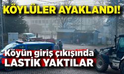 Köylüler ağır tonajlı araçlara karşı ayaklandı: Köyün giriş çıkışında lastik yaktılar