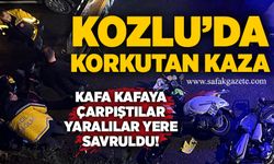 Kozlu’da korkutan kaza: Motosikletler kafa kafaya çarpıştı, yaralılar yere savruldu!