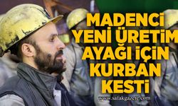 Kozlu Müessese Müdürlüğü'nde madenci, yeni üretim ayağı için kurban kesti