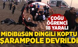 Midibüsün dingili koptu, şarampole devrildi: 18 yaralı