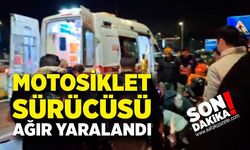 Motosiklet devrildi, sürücü ağır yaralandı