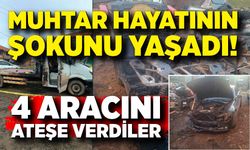 Muhtar hayatının şokunu yaşadı! 4 aracı birden ateşe verildi