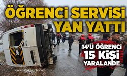 Öğrenci servisi yan yattı: 14'ü öğrenci 15 kişi yaralandı!