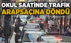 Okul saatinde trafik arapsaçına döndü