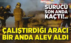 Patlayan Araç Mahalleliyi Ayağa Kaldırdı; Sürücü Son Anda Kurtuldu