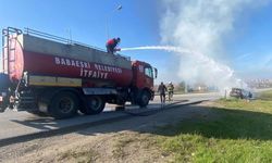 Babaeski'de seyir halindeki otomobil alev aldı