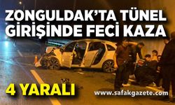 Alaplı Tüneli Girişinde Kaza: 4 Kişi Yaralandı