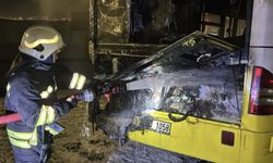 Özel halk otobüsü yandı