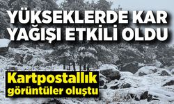 Yükseklerde kar yağışı etkili oldu; Kartpostallık görüntüler oluştu