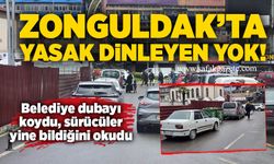 Zonguldak’ta yasak dinleyen yok! Belediye dubayı koydu, sürücüler yine bildiğini okudu