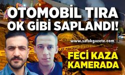 Otomobilin Tıra Ok Gibi Saplandığı Feci Kaza Kamerada