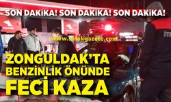 Zonguldak'ta benzinlik önünde korkutan kaza