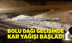 Bolu Dağı Geçişinde Kar Başladı; Yeşil alanlar ve yol kenarları beyaza büründü