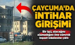 Çaycuma'da int*har girişimi! Bir işçi, alacağını alamadığını öne sürerek inşaat iskelesine çıktı...