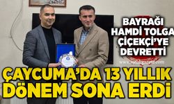 Çaycuma’da 13 yıllık dönem sona erdi: Bayrağı Hamdi Tolga Çiçekçi’ye devretti