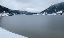 Göynük’te Göl Dondu, Manzara Büyüledi