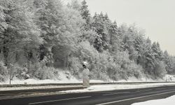 D-100 Bolu Dağı geçidi beyaza büründü