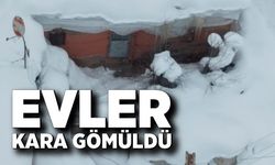 Muş’ta tek katlı evler adeta kar altında kaldı