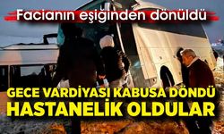 Santral işçilerini taşıyan servis otobüsü kaza yaptı